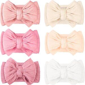 Baby Girl Headbands 6 Pack Nylon Bow Hairbands Newborn Infant Toddler Accessorie